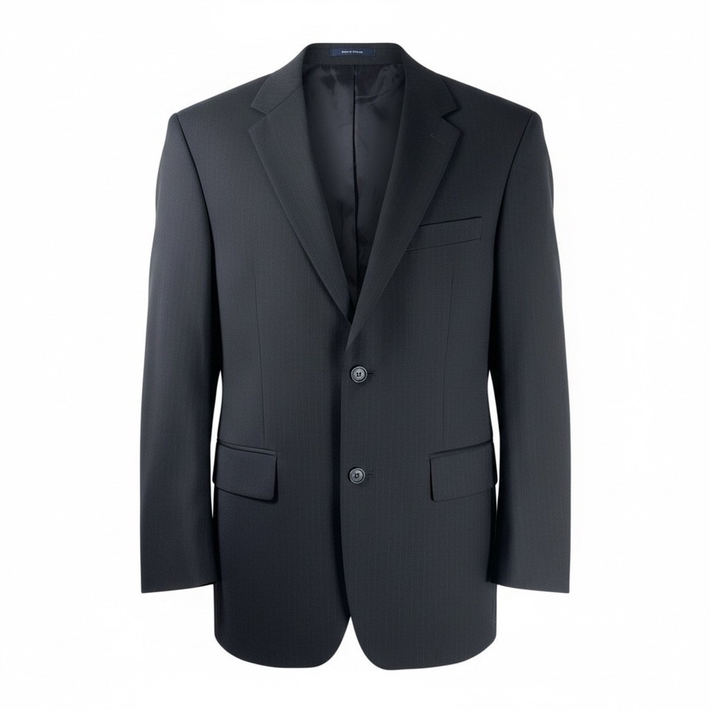 Ralph Lauren Suit Jacket Blazer Mens 40R Dark Pinstripe Business Formal